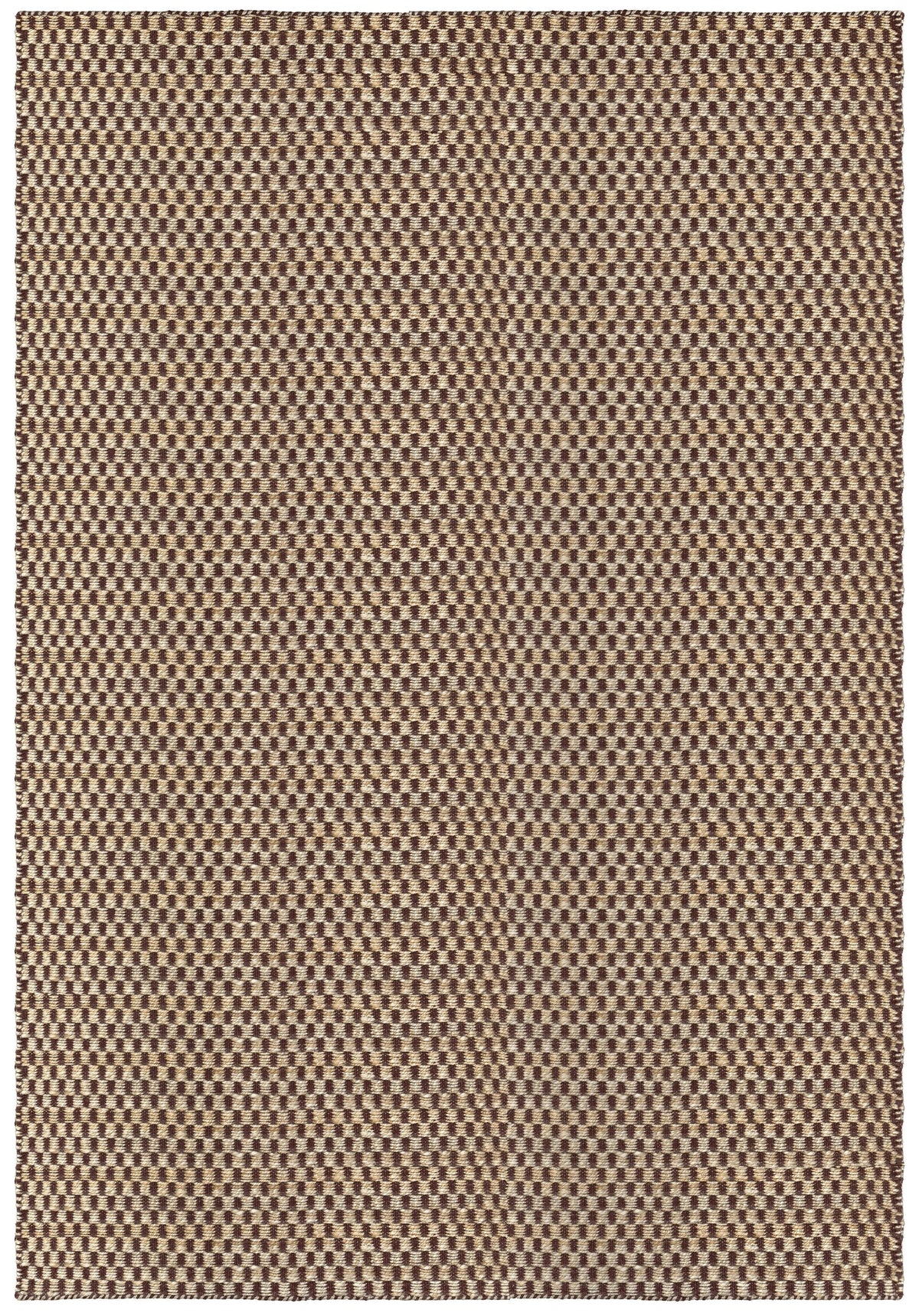 Jute and Wool Rug Chestnut, Layered Barley, top view