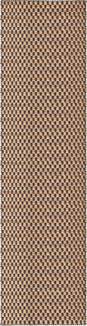 Jute and Wool Rug Chestnut, Layered Barley, runner, top view