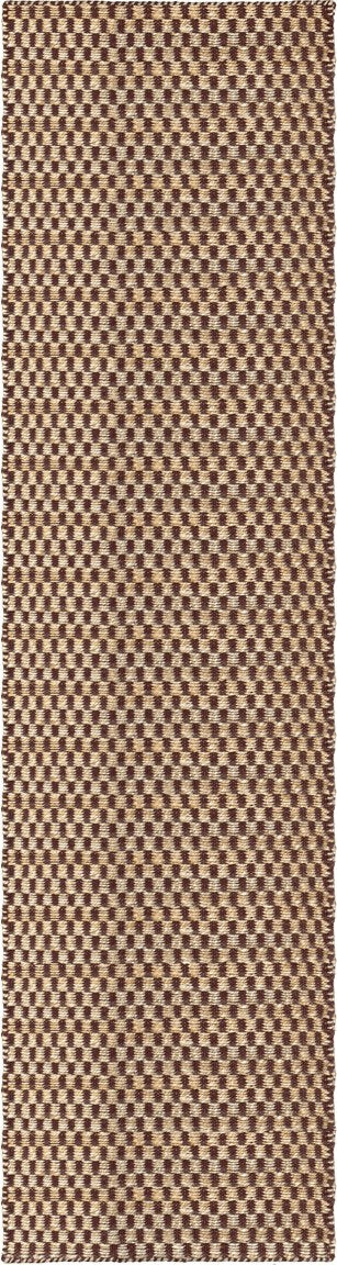 Jute and Wool Rug Chestnut, Layered Barley, runner, top view
