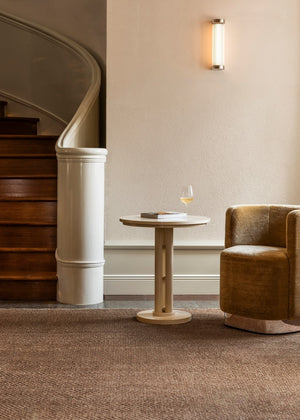 Brown Sisal Rug, Layered Basket Weave Brown, in an interior