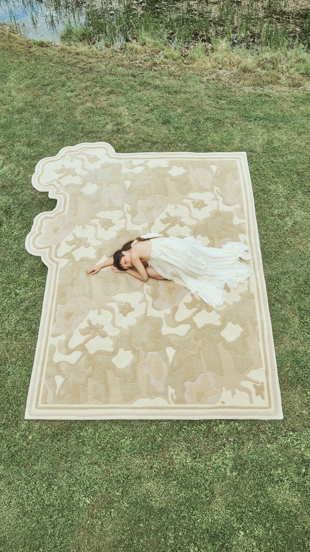 Floral Rug, Layered x Collina Strada Garden Haze, photographed on the lawn