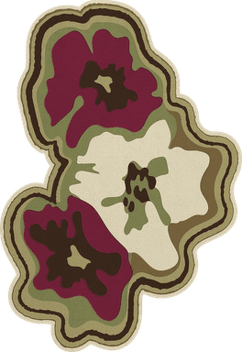 Flower Rug Plum, Layered x Collina Strada Petal, top view