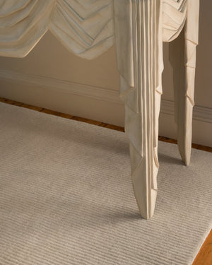 Oatmeal Wool Rug, Layered Drift Wool Light Oatmeal, close up in an interior