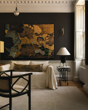White Wool Rug, Layered Drift Wool Bone White, in a living room