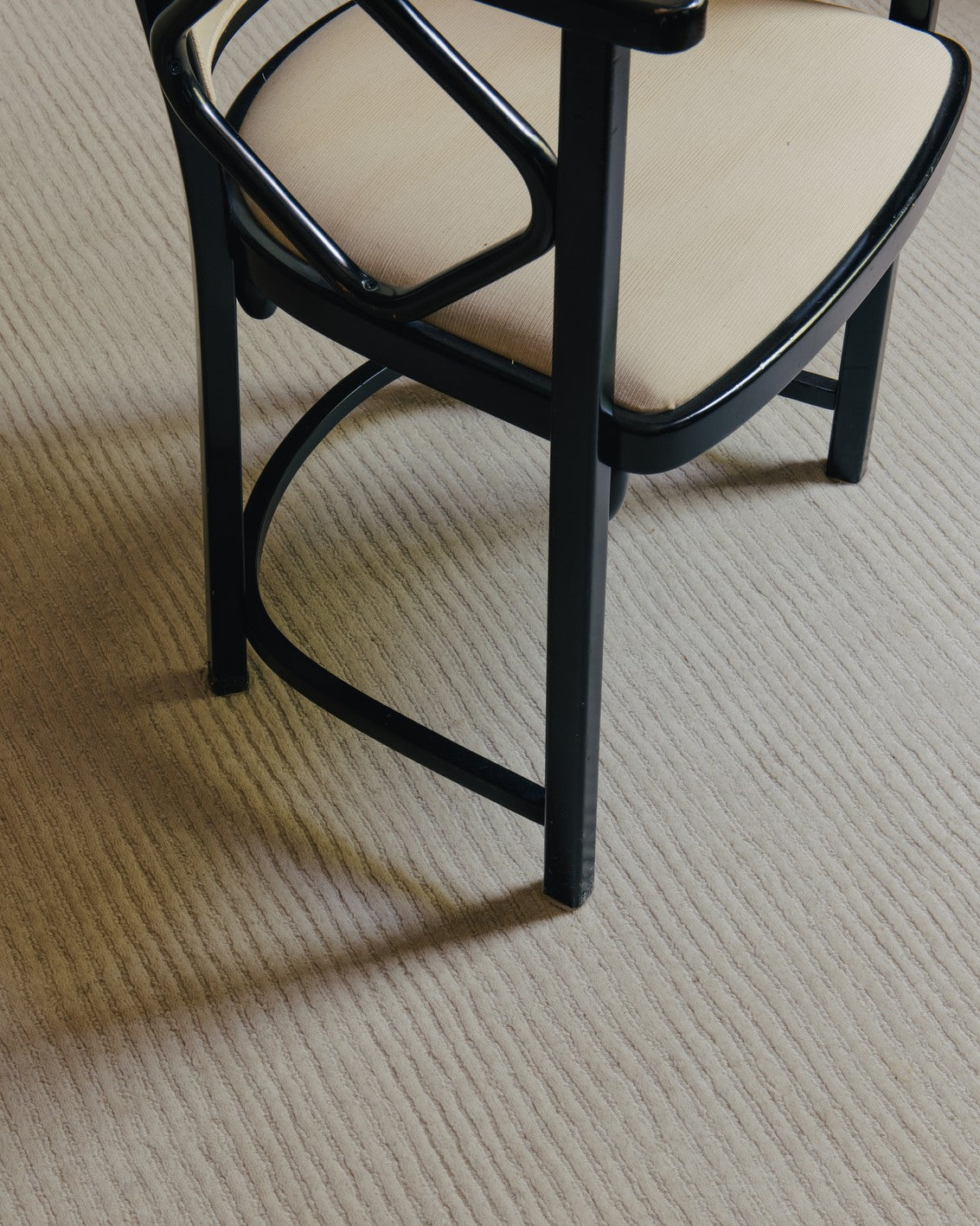 White Wool Rug, Layered Drift Wool Bone White, close up in an interior