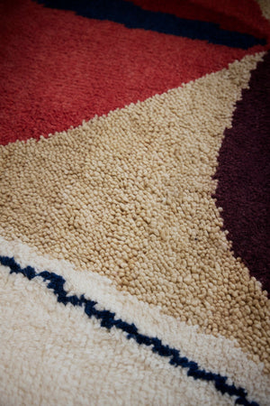 Abstract Rug Collage, Layered x Heather Chontos, detail of the hand knotted wool