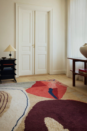 Abstract Rug Collage, Layered x Heather Chontos, in a living room