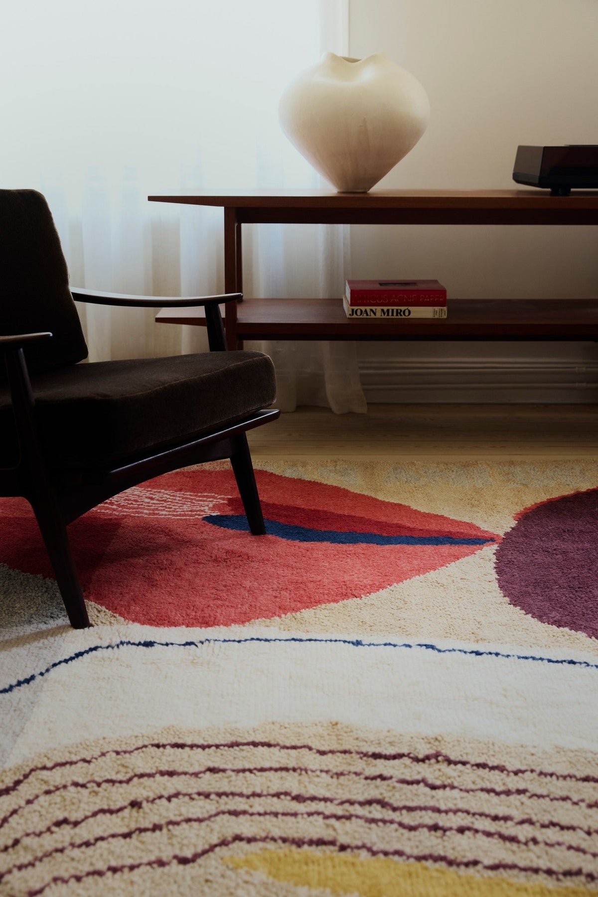 Abstract Rug Collage, Layered x Heather Chontos, in a living room