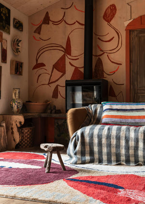 Abstract Rug Collage, Layered x Heather Chontos, in a living room
