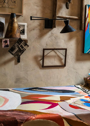 Colourful Rug Kaleidoscope, Layered x Chontos, in an interior