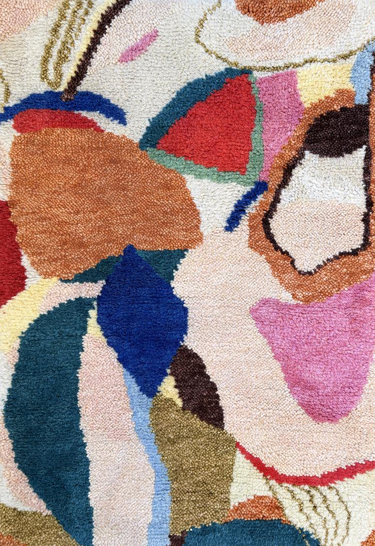 Colourful Rug Kaleidoscope, Layered x Chontos, top view