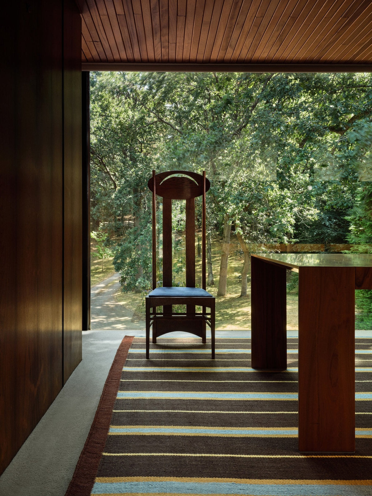Brown Stripe Rug, Layered x Tom Morris Betty Brown, in an interior