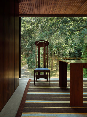 Brown Stripe Rug, Layered x Tom Morris Betty Brown, in an interior