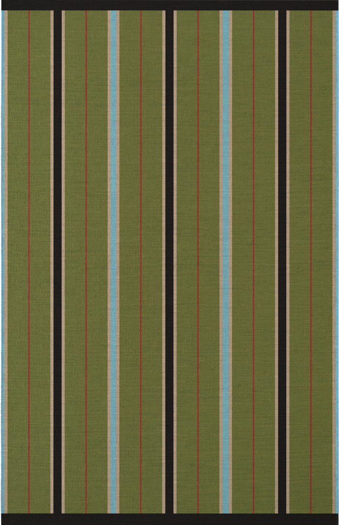 Green Stripe Rug, Layered x Tom Morris Cooper, top view