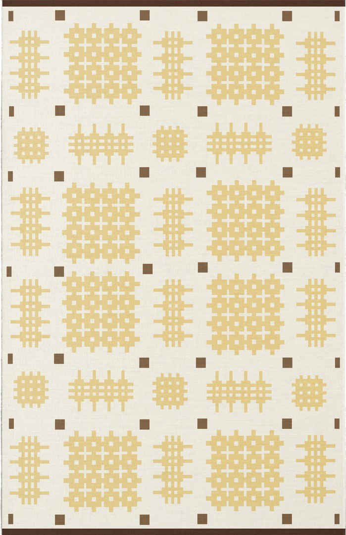 Yellow Welsh Rug, Layered x Tom Morris Dandelion, top view