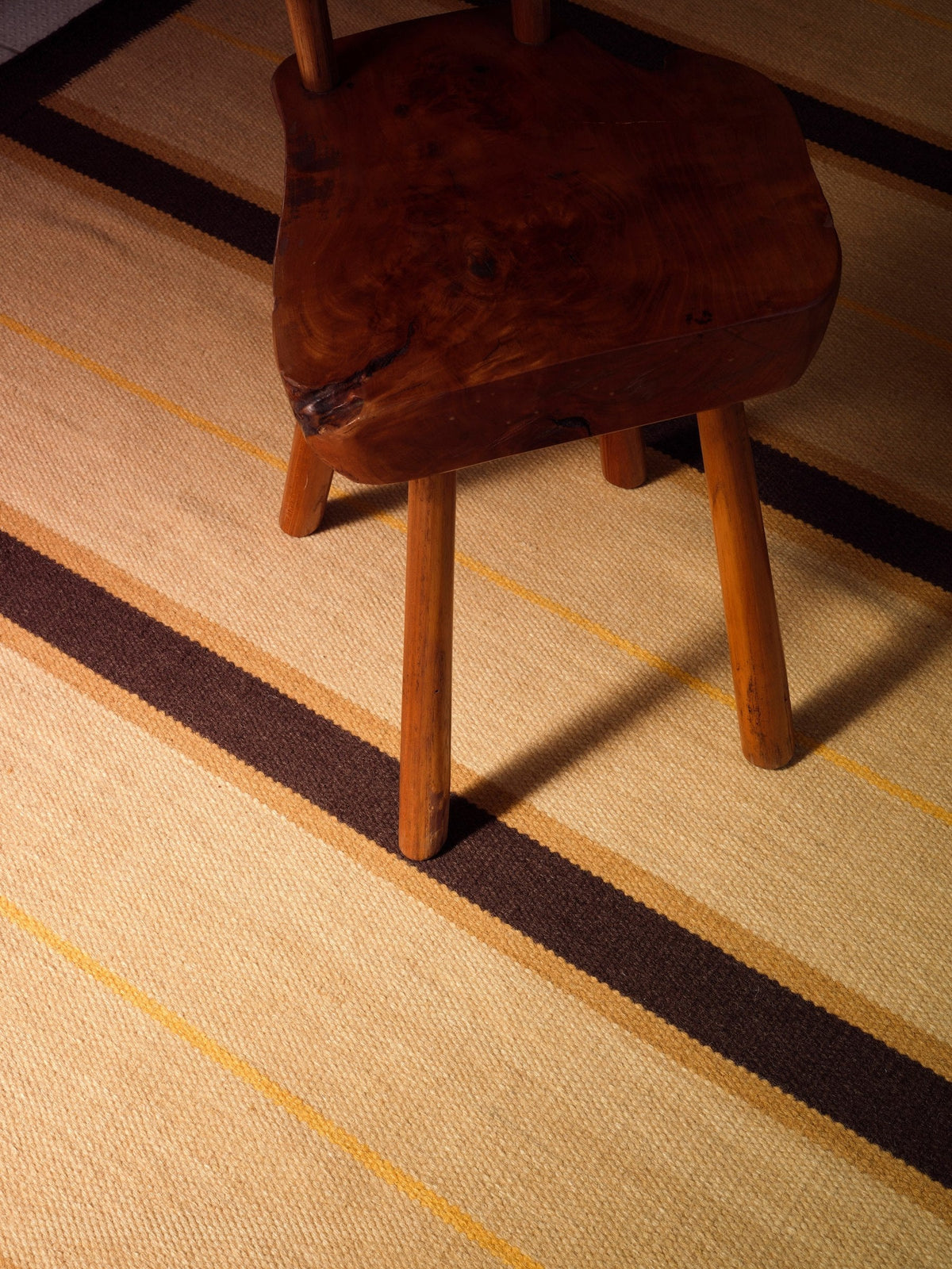 Yellow Stripe Rug, Layered x Tom Morris Margarine, detail of the flat weave
