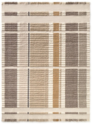 Lorena Canals Columns Natural Wool Rug, top view