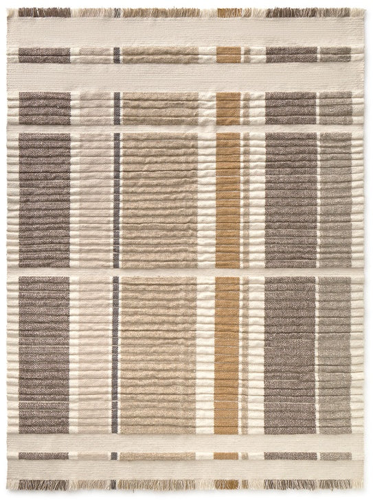 Lorena Canals Columns Natural Wool Rug, top view