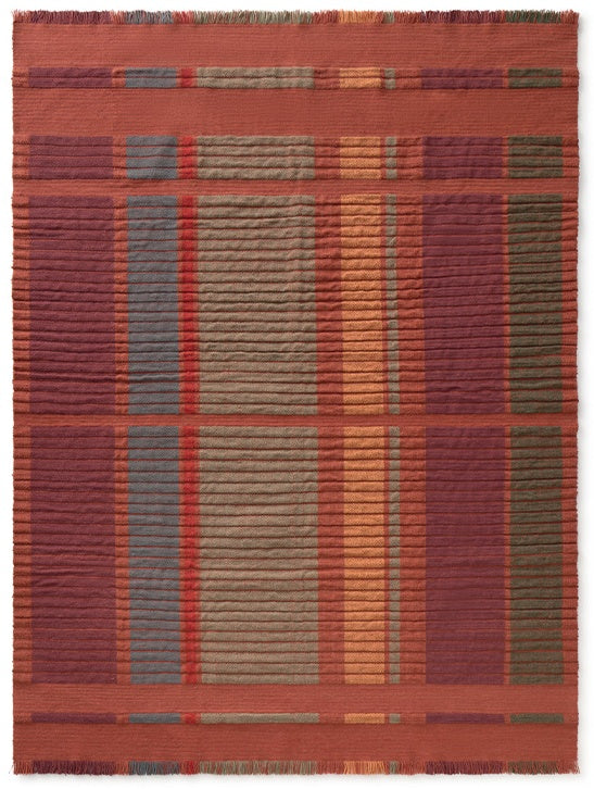 Lorena Canals Columns Sienna Wool Rug, top view