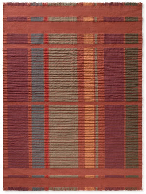 Lorena Canals Columns Sienna Wool Rug, top view