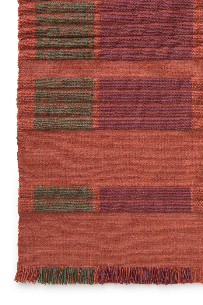 Lorena Canals Columns Sienna Wool Rug, close up