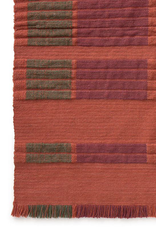 Lorena Canals Columns Sienna Wool Rug, close up