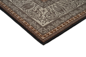 Morris & Co Borage Grey rug, detail of corner and pile