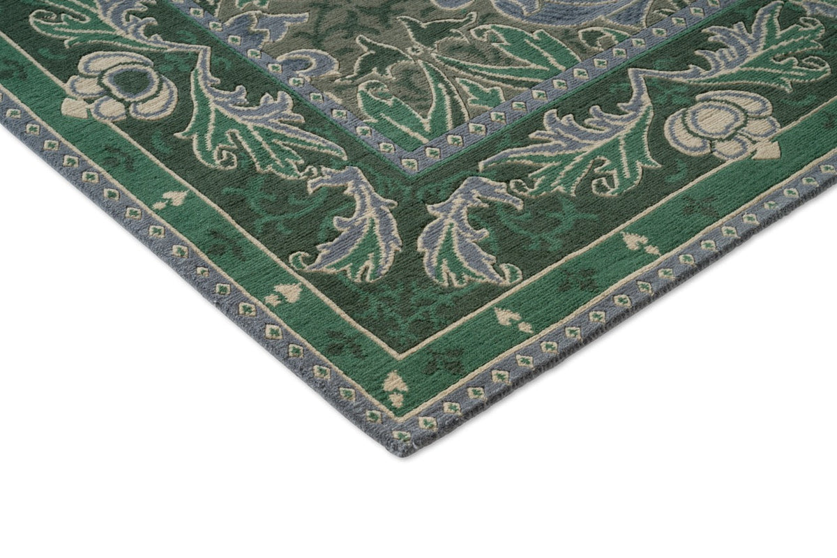 Morris & Co Helena Mineral rug, detail of corner and pile