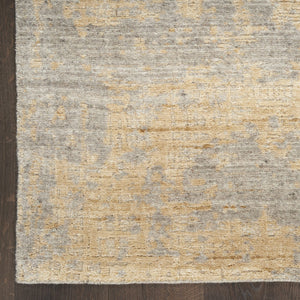 Nourison Harmony HAY05 Grey Gold Rug, corner