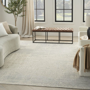 Nourison Harmony HAY04 Ivory Grey Rug, in a living room