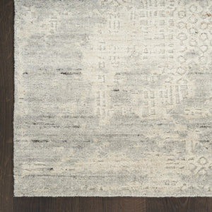 Nourison Harmony HAY04 Ivory Grey Rug, corner