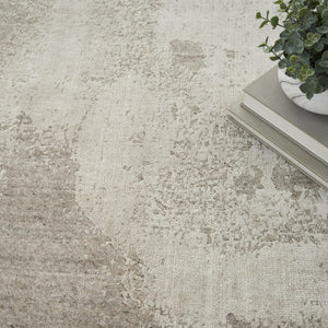 Nourison Harmony HAY06 Silver Grey Rug, close up