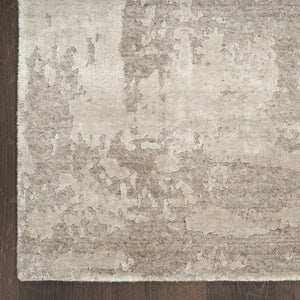 Nourison Harmony HAY06 Silver Grey Rug, corner