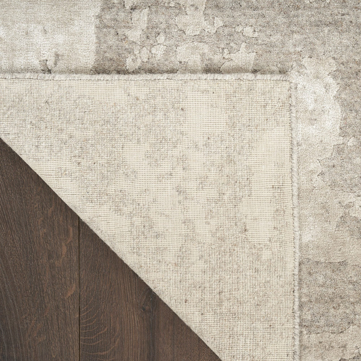 Nourison Harmony HAY06 Silver Grey Rug, back of the rug