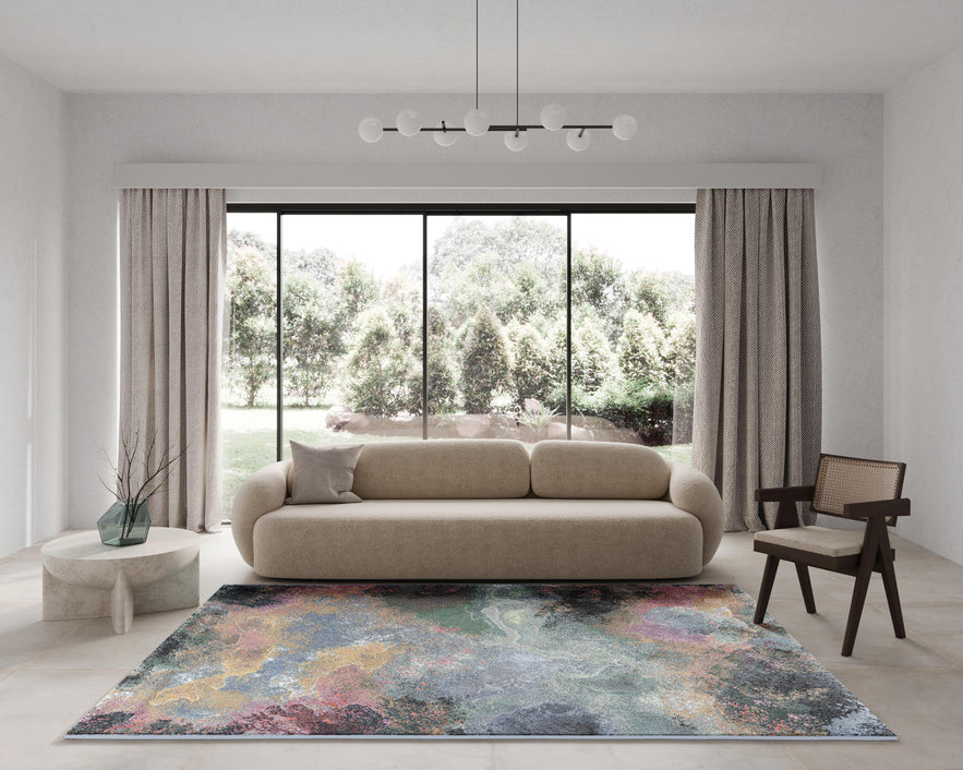 Pastel Multicolour Rug Tapison Home Torino, in a room