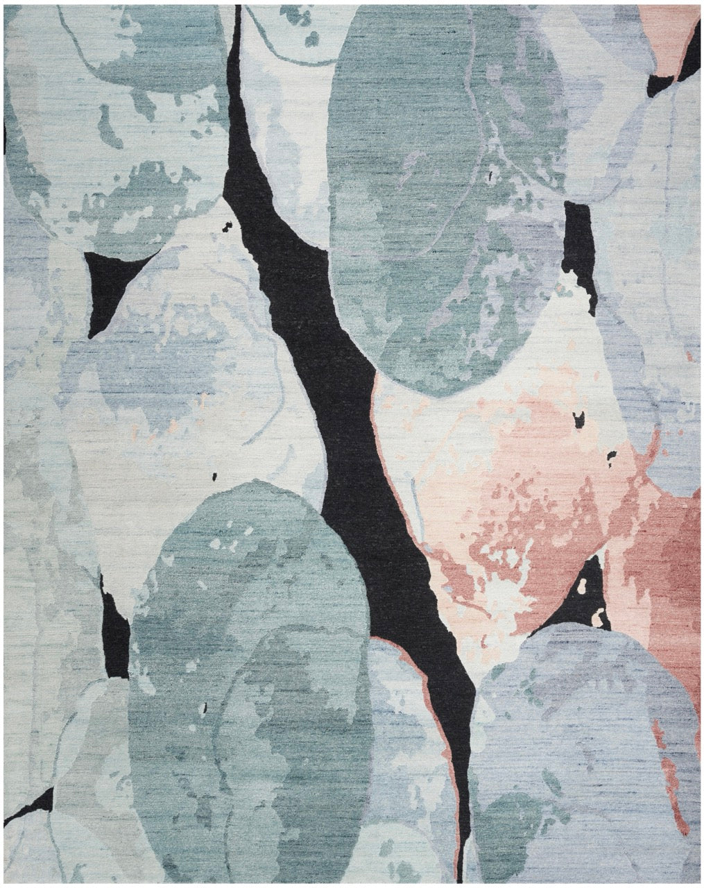 Abstract patterned rug with multicolor design