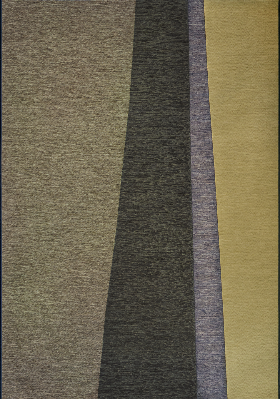Top-down view of Acsento Capri Gold Olive outdoor rug showing full striped pattern and earthy colour palette

