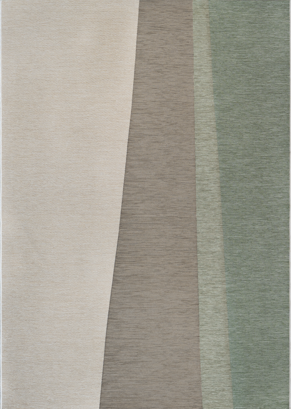 Full top-down view of Acsento Capri Natural Sage flatweave rug showing subtle striped design in beige and sage

