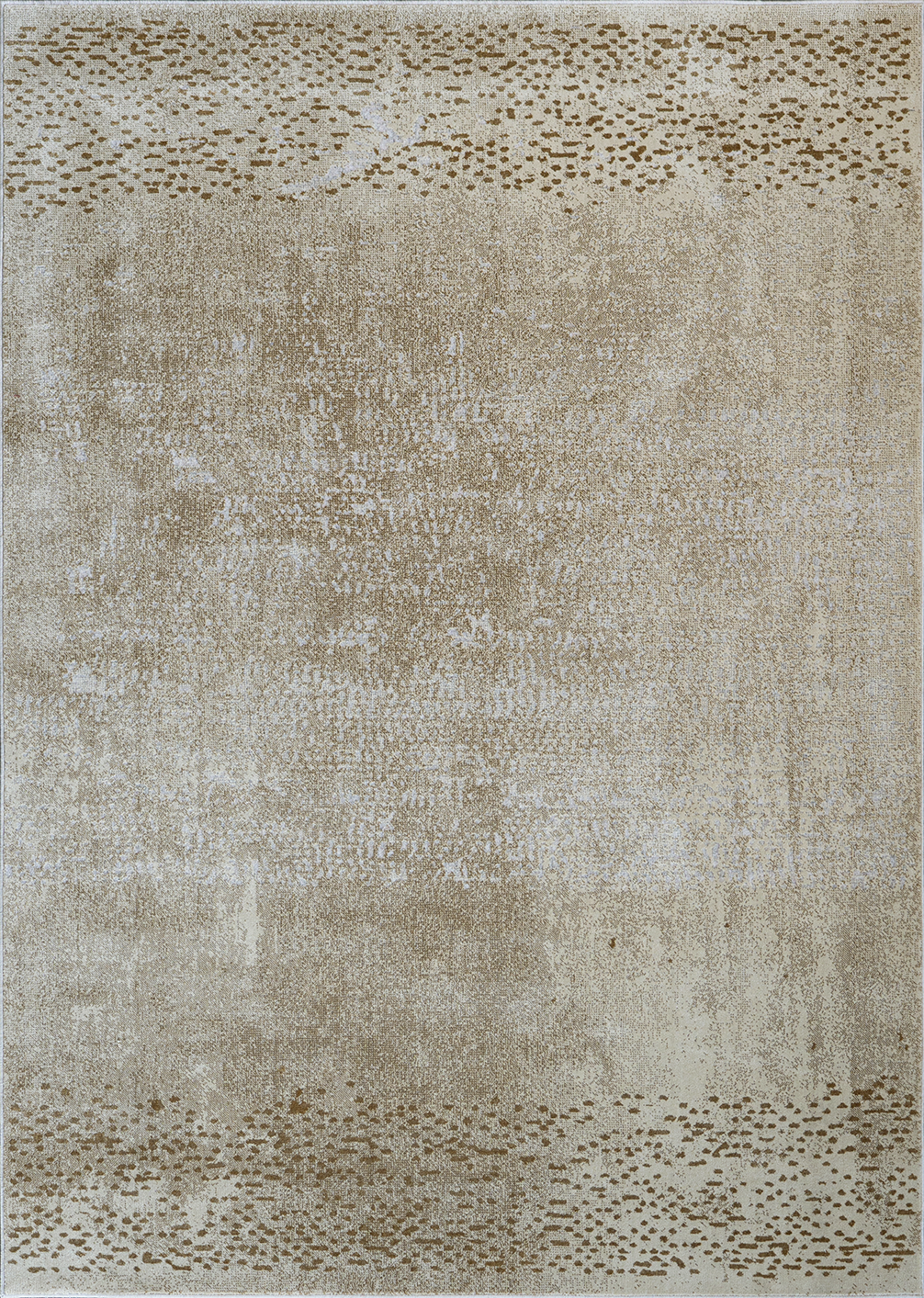 Top-down view of the Acsento Jura Beige 12 rug displaying its full, textured design in soft beige tones.

