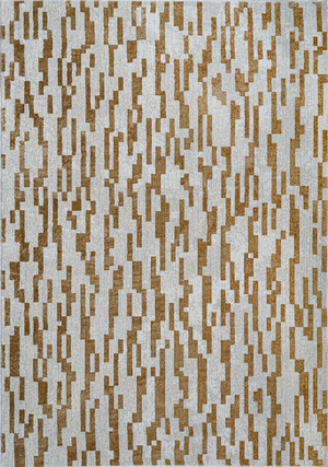 Top-down image of the full Jura Multi 1 rug showing modern abstract design in dynamic orange and soft grey tones

