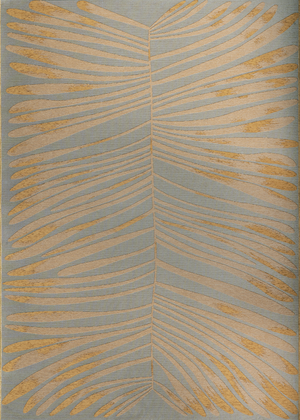 Top-down view of the Acsento Salerno Caramel rug displaying its full design and warm caramel color.

