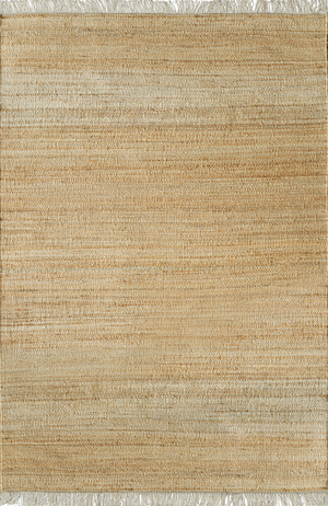 Full top-down view of Acsento Vigo Natural rug displaying plain jute design in warm beige tone

