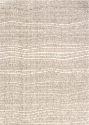 Acsento Duna Linen rug in linen beige with fine wavy lines, top view