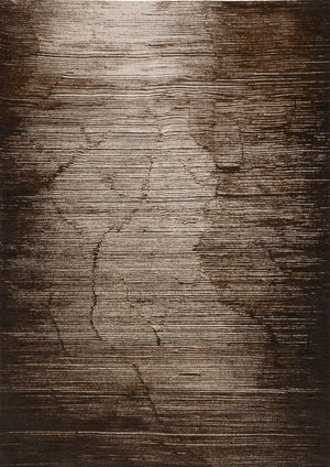 Acsento Moonshadow Chocolate rug in dark brown shading from chocolate to champagne, top view