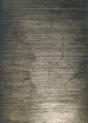 Acsento Moonshadow Green rug in grey green with fine horizontal lines, top view