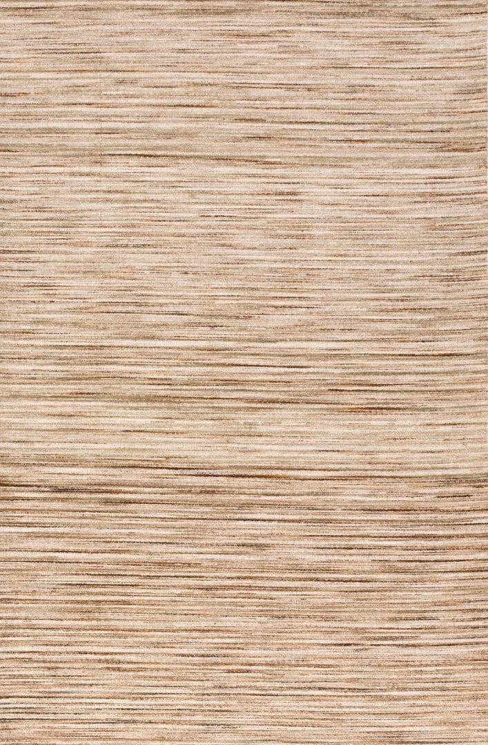 Acsento Origin Beige rug in beige with fine sand and caramel stripes, top view