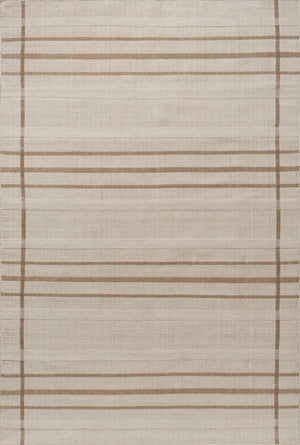 Brink & Campman Zona Line Sesame outdoor rug in full view showing linear pattern