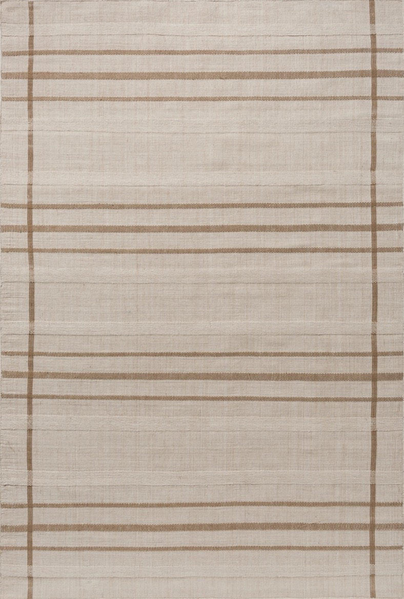 Brink & Campman Zona Line Sesame outdoor rug in full view showing linear pattern
