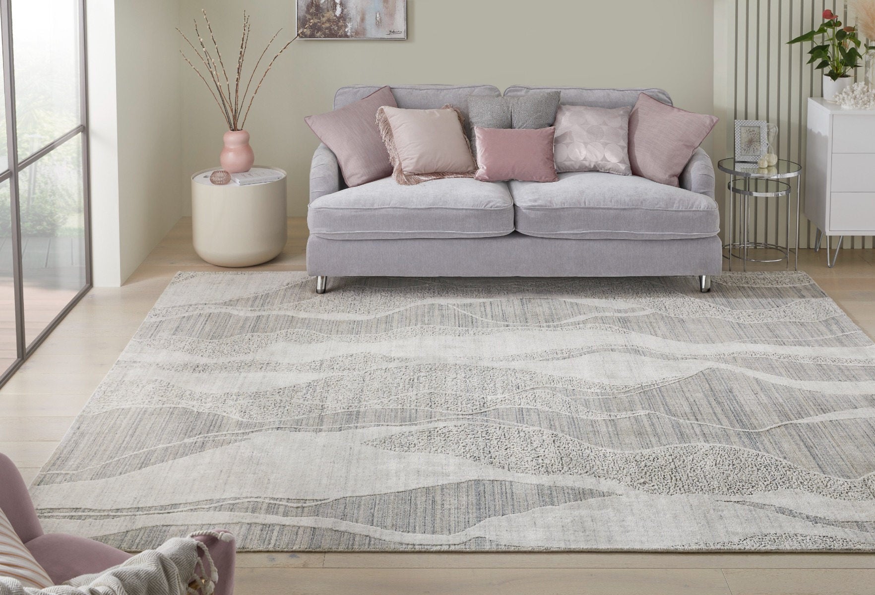 Nourison Dune White Grey DU147