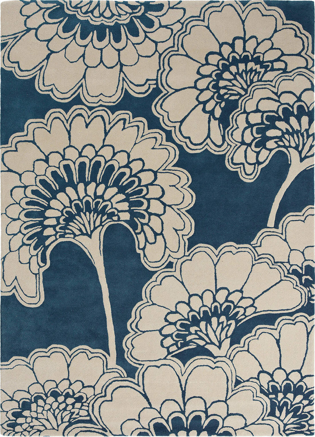 Florence Broadhurst Japanese Floral Midnight Wallpaper
